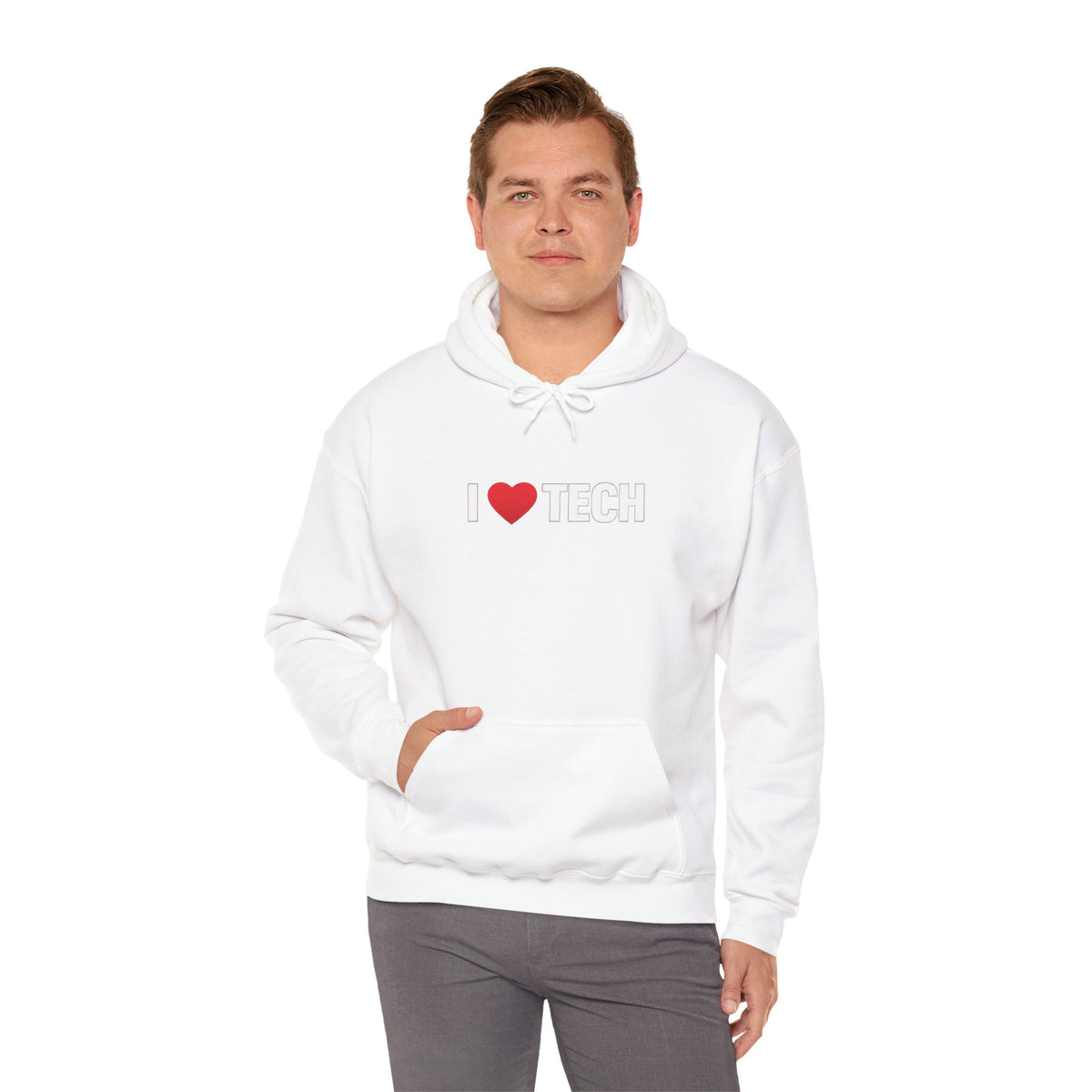 I  Tech Hoodie — "I Love Tech" Graphic Pullover for Tech Lovers