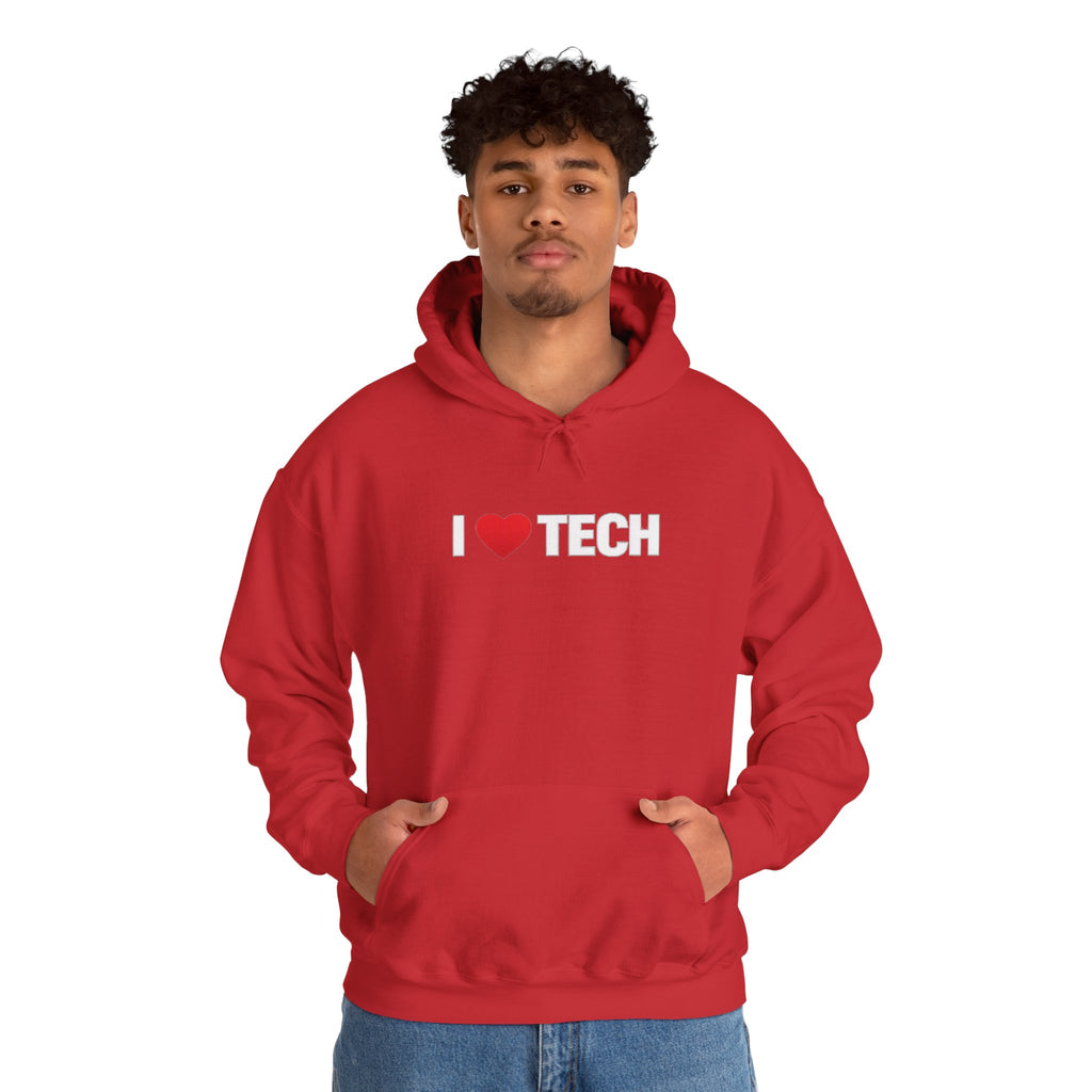 I  Tech Hoodie — "I Love Tech" Graphic Pullover for Tech Lovers