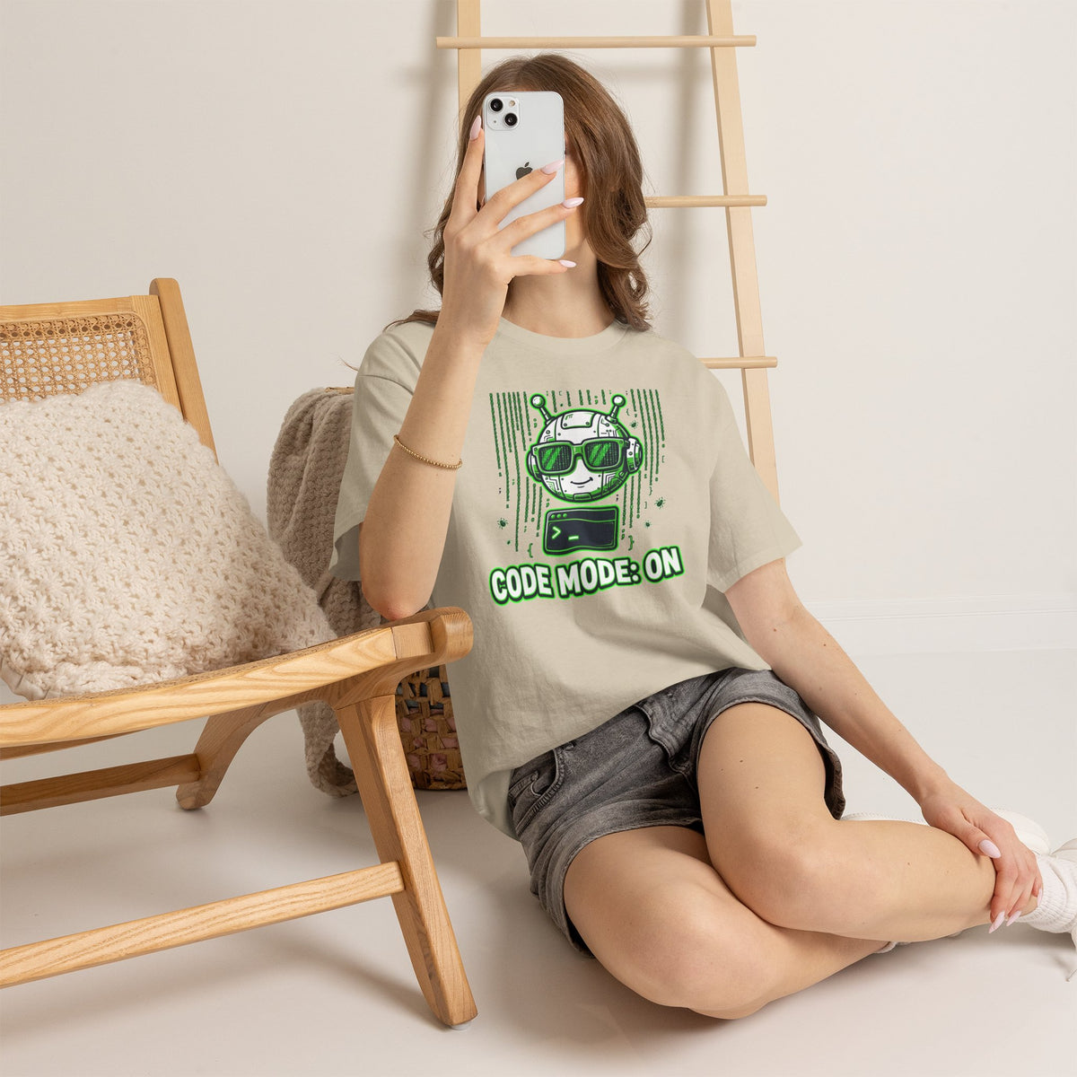 Code Mode On T-Shirt — Funny Programmer Alien Graphic Tee for Developers