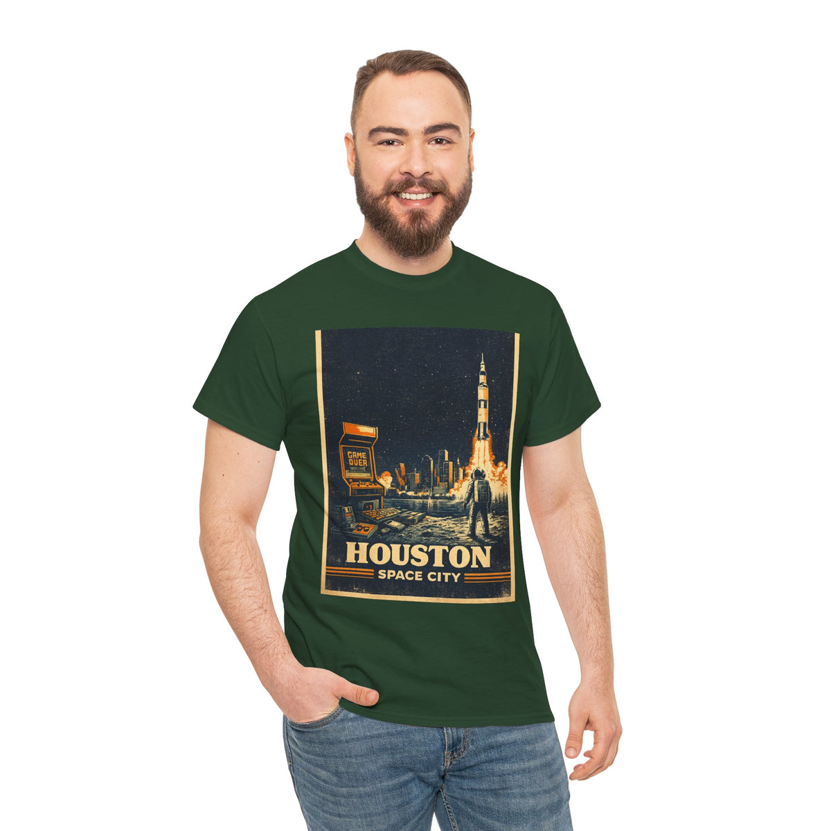 Houston Space City Rocket Launch Vintage T-Shirt
