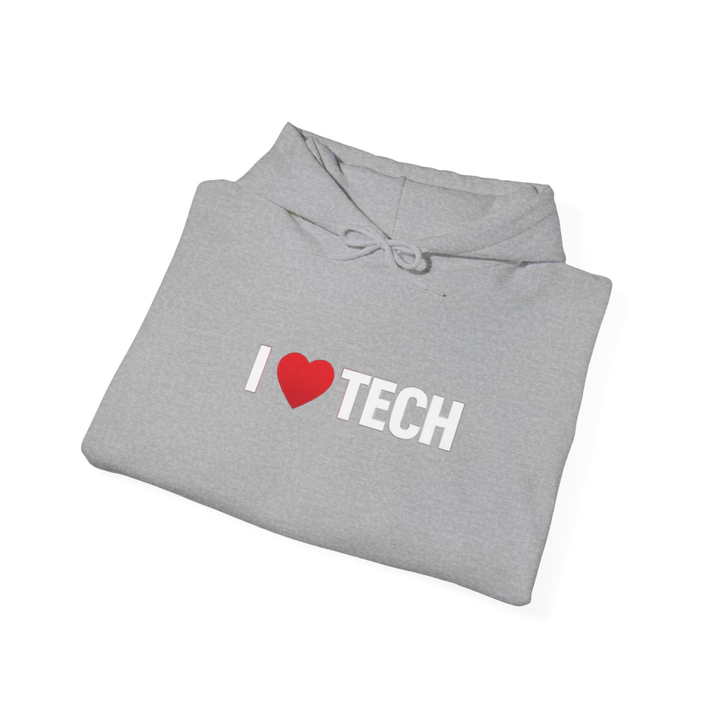 I  Tech Hoodie — "I Love Tech" Graphic Pullover for Tech Lovers