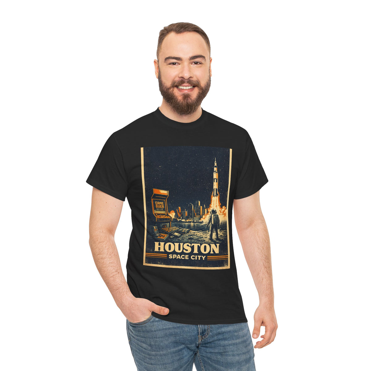 Houston Space City Rocket Launch Vintage T-Shirt