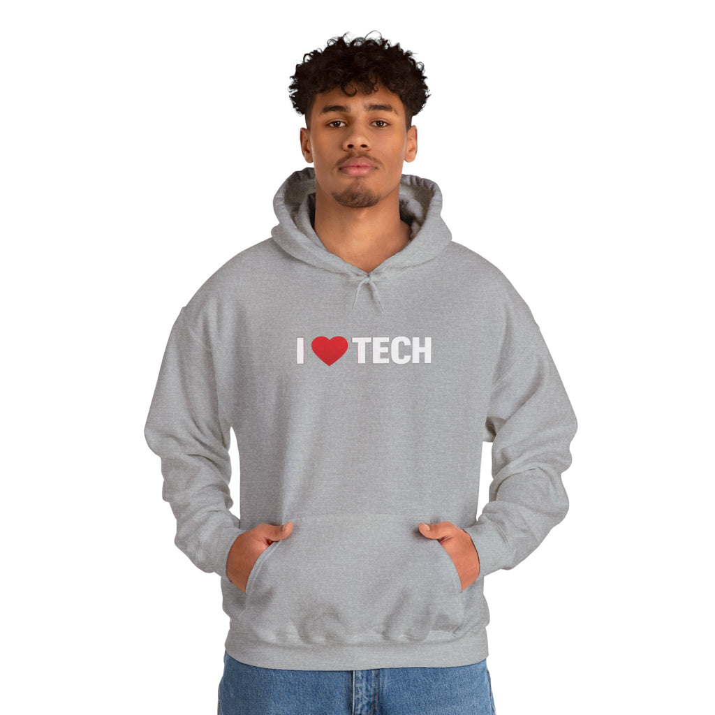 I  Tech Hoodie — "I Love Tech" Graphic Pullover for Tech Lovers