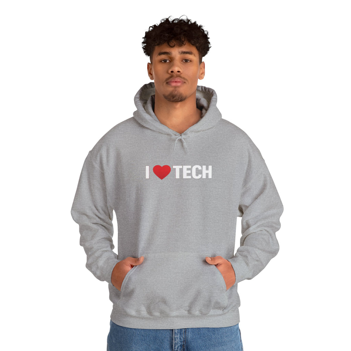 I  Tech Hoodie — "I Love Tech" Graphic Pullover for Tech Lovers