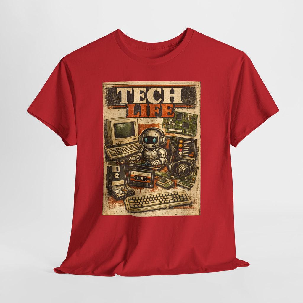 Tech Life T-Shirt — Retro Computer & Gadget Graphic Tee for Geeks