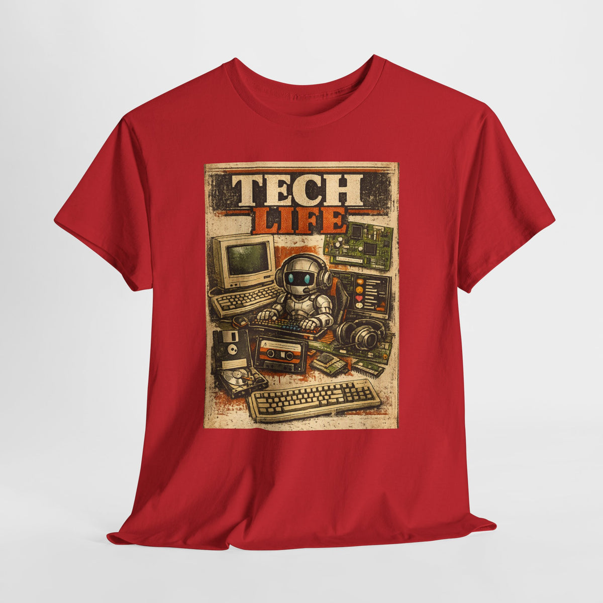 Tech Life T-Shirt — Retro Computer & Gadget Graphic Tee for Geeks