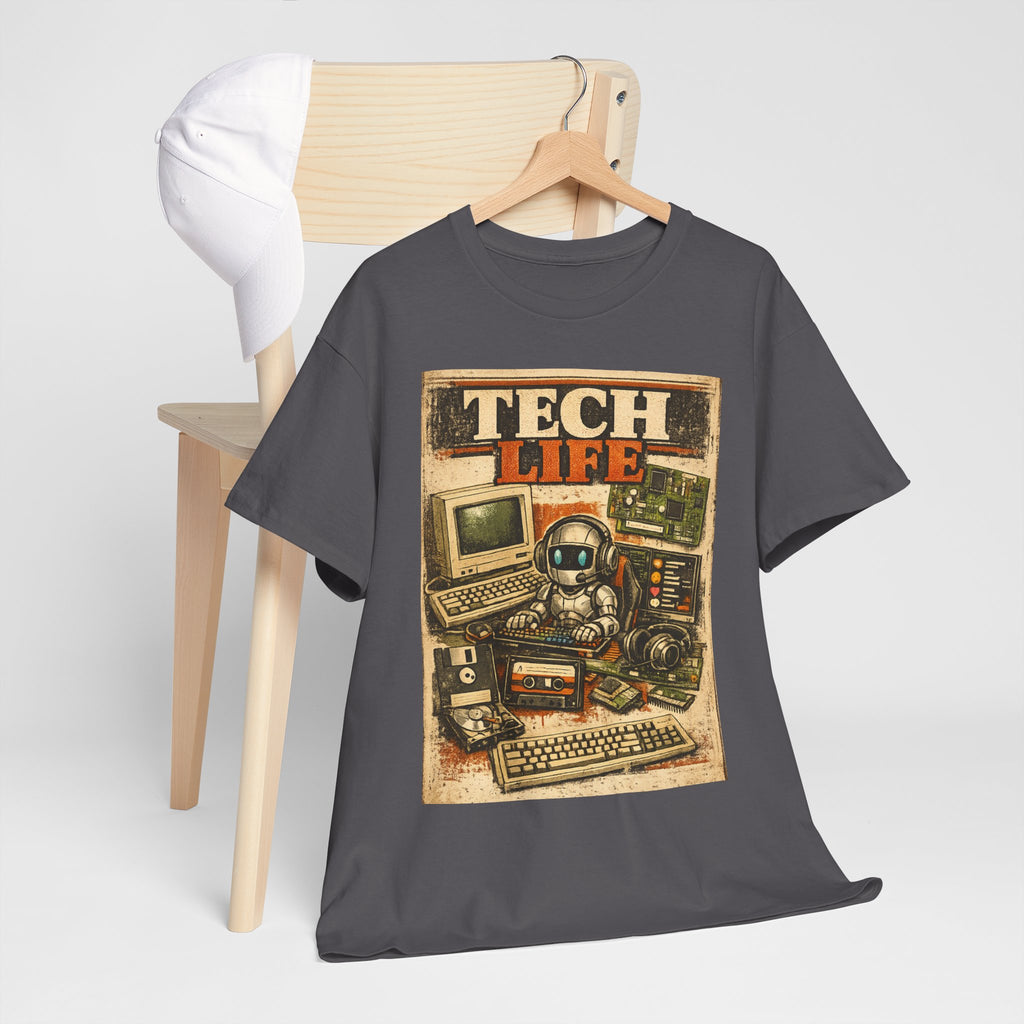 Tech Life T-Shirt — Retro Computer & Gadget Graphic Tee for Geeks