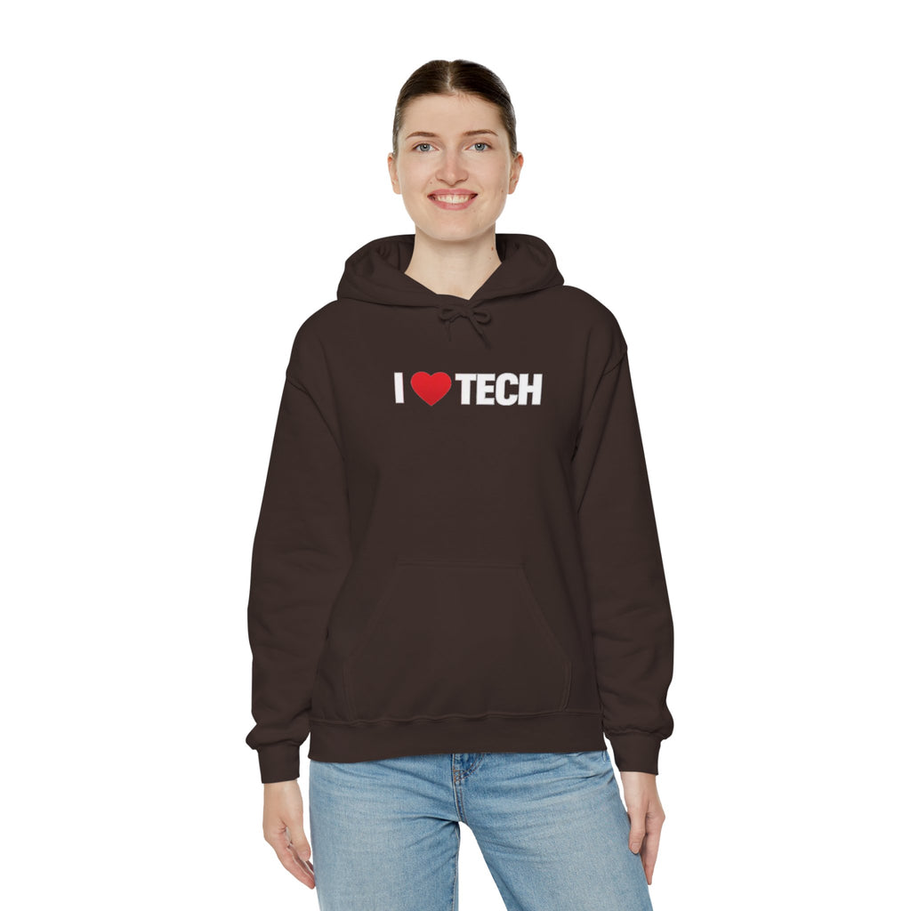 I  Tech Hoodie — "I Love Tech" Graphic Pullover for Tech Lovers