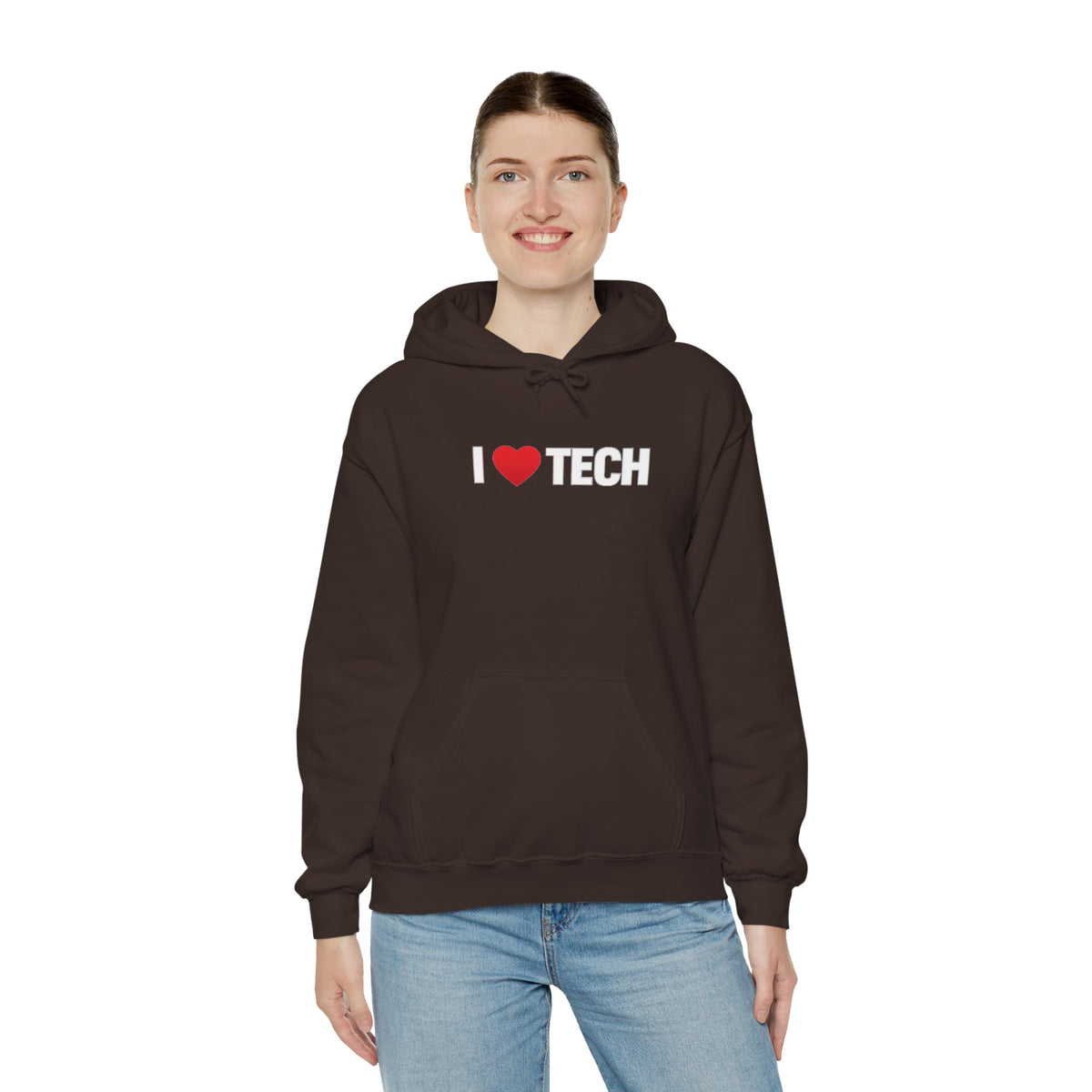 I  Tech Hoodie — "I Love Tech" Graphic Pullover for Tech Lovers