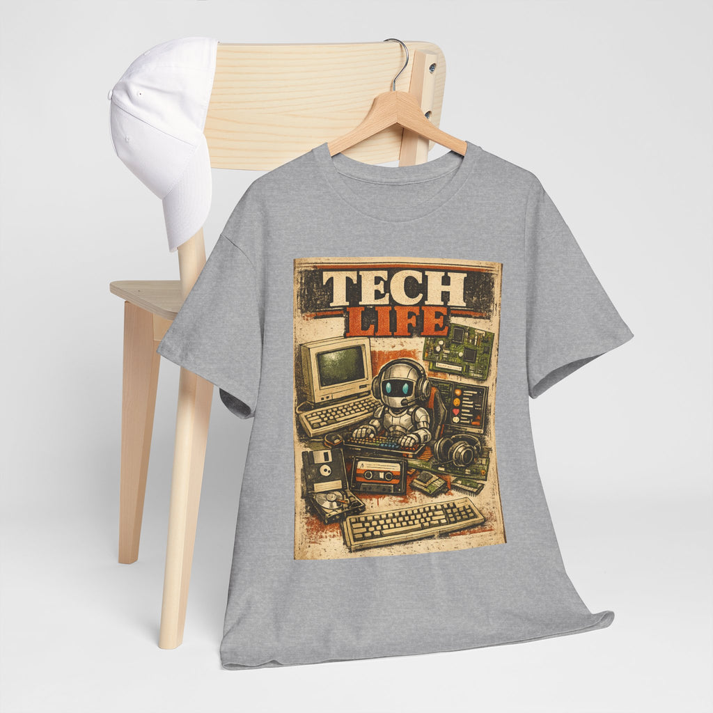 Tech Life T-Shirt — Retro Computer & Gadget Graphic Tee for Geeks