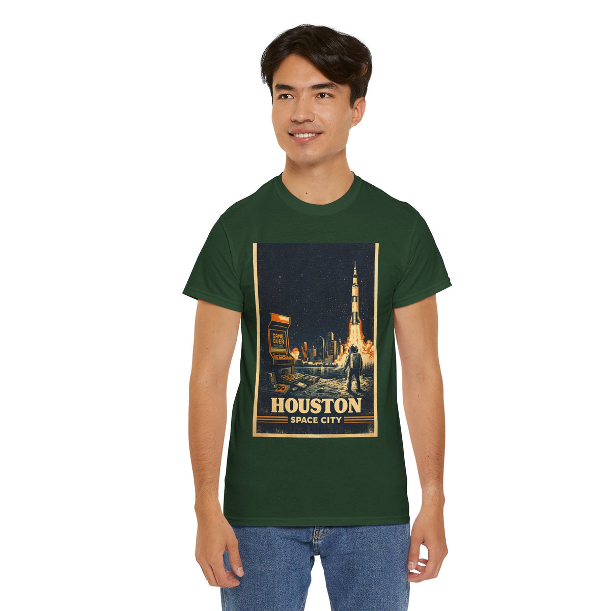 Houston Space City Rocket Launch Vintage T-Shirt