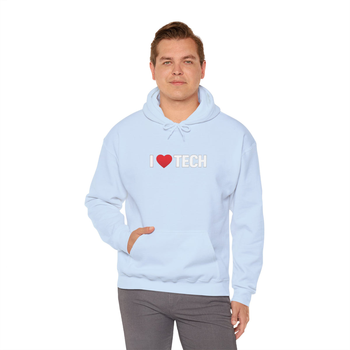I  Tech Hoodie — "I Love Tech" Graphic Pullover for Tech Lovers