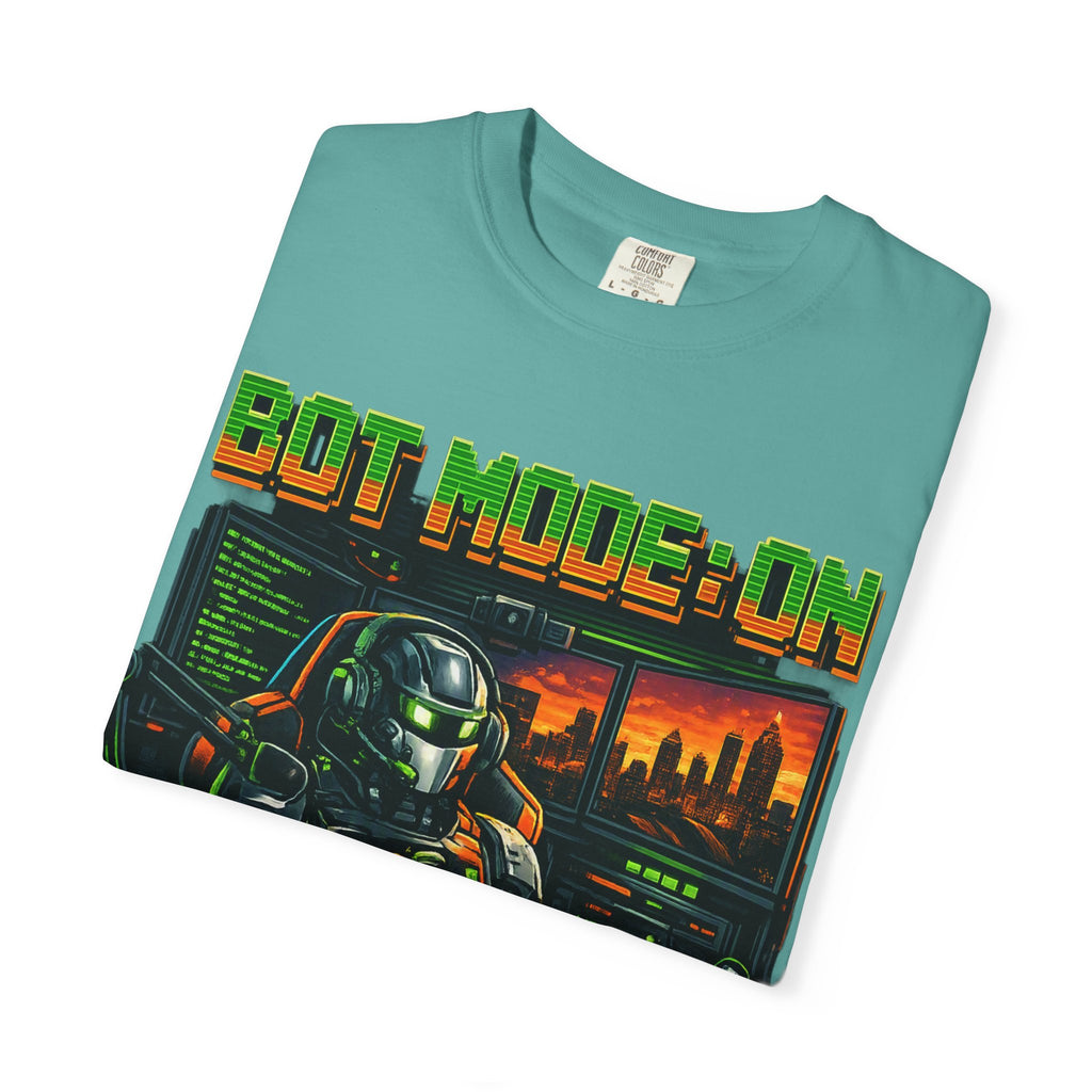 Bot Mode On T-Shirt — Retro Cyberpunk Robot Gamer Tee