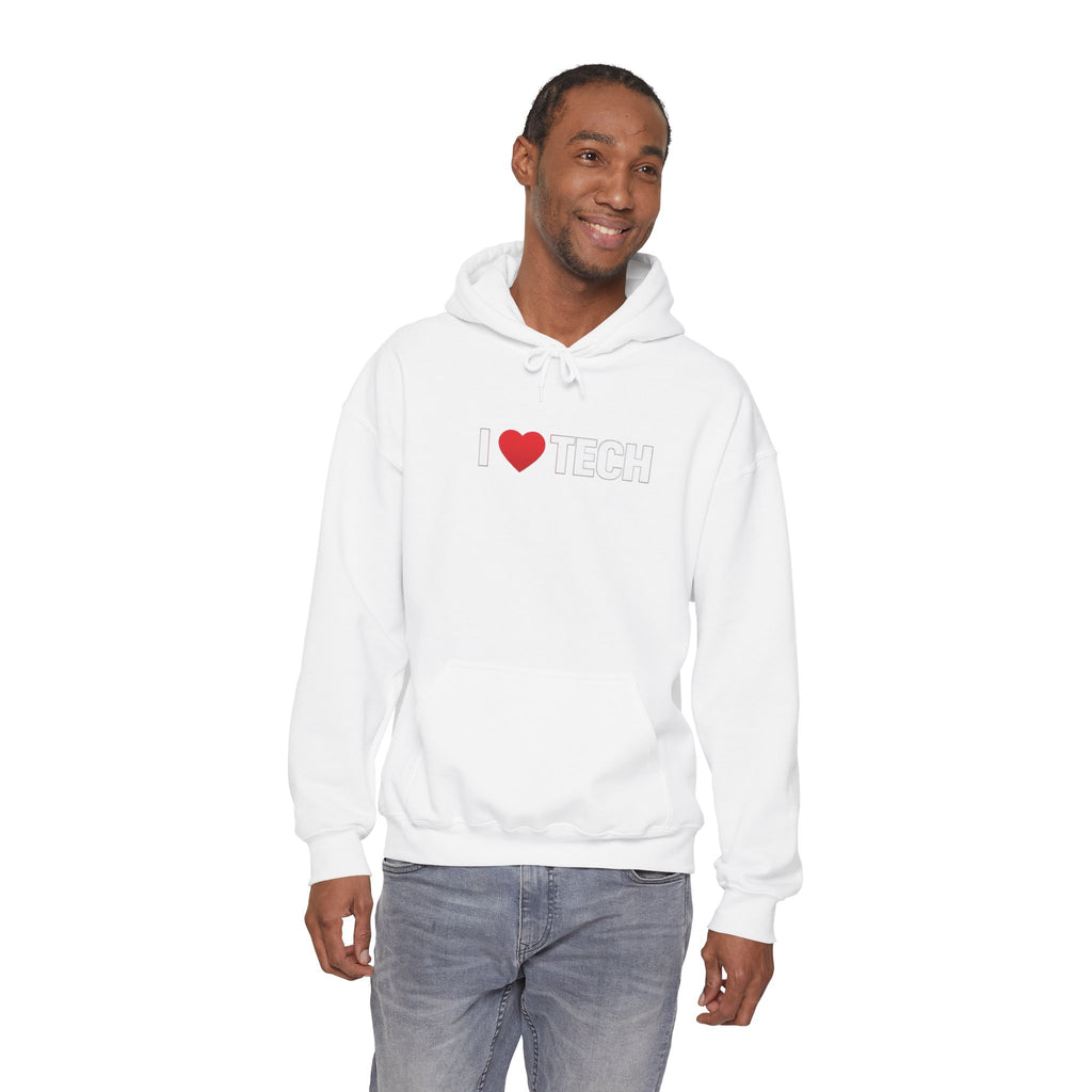 I  Tech Hoodie — "I Love Tech" Graphic Pullover for Tech Lovers
