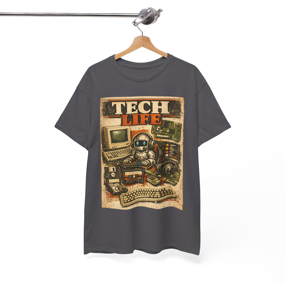 Tech Life T-Shirt — Retro Computer & Gadget Graphic Tee for Geeks