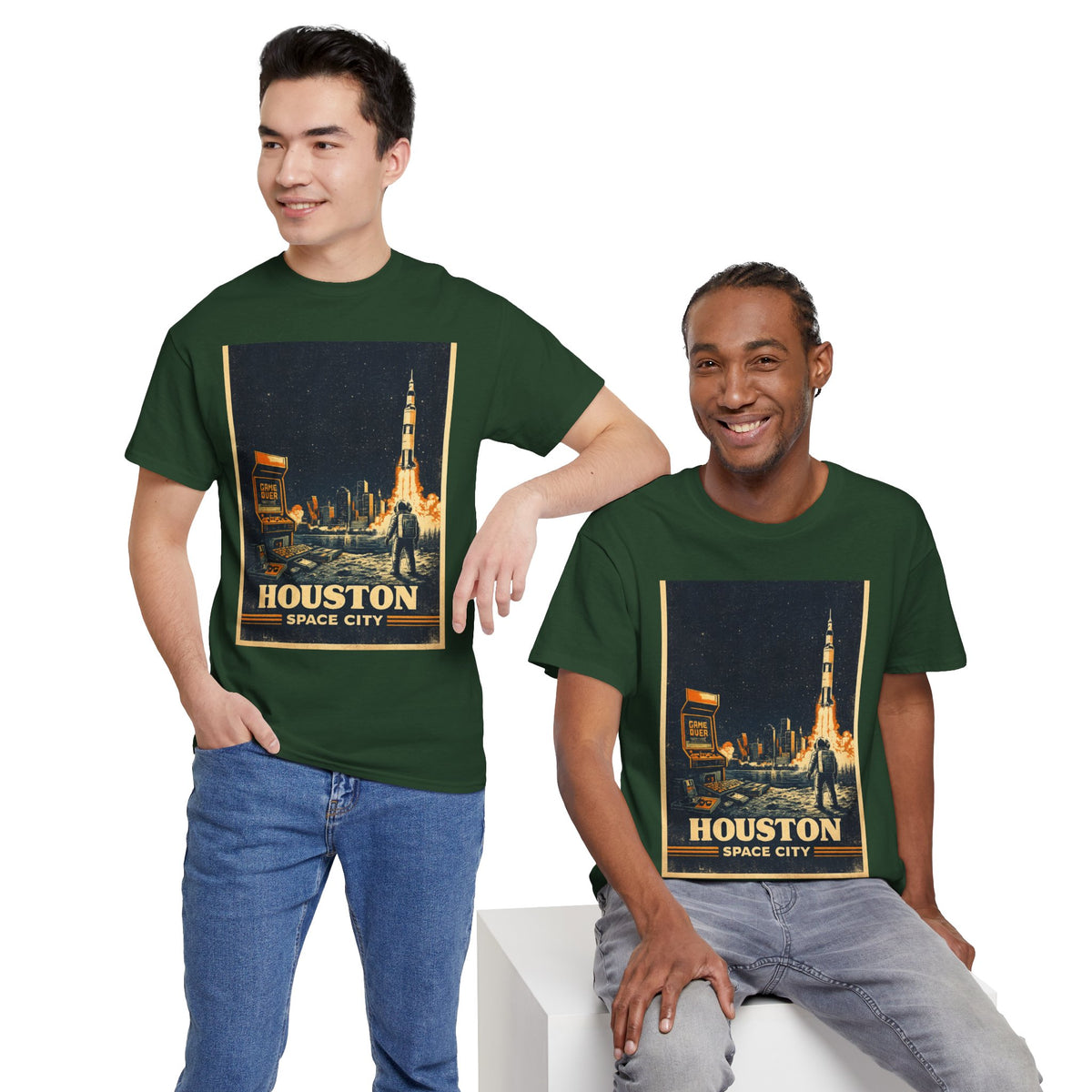 Houston Space City Rocket Launch Vintage T-Shirt