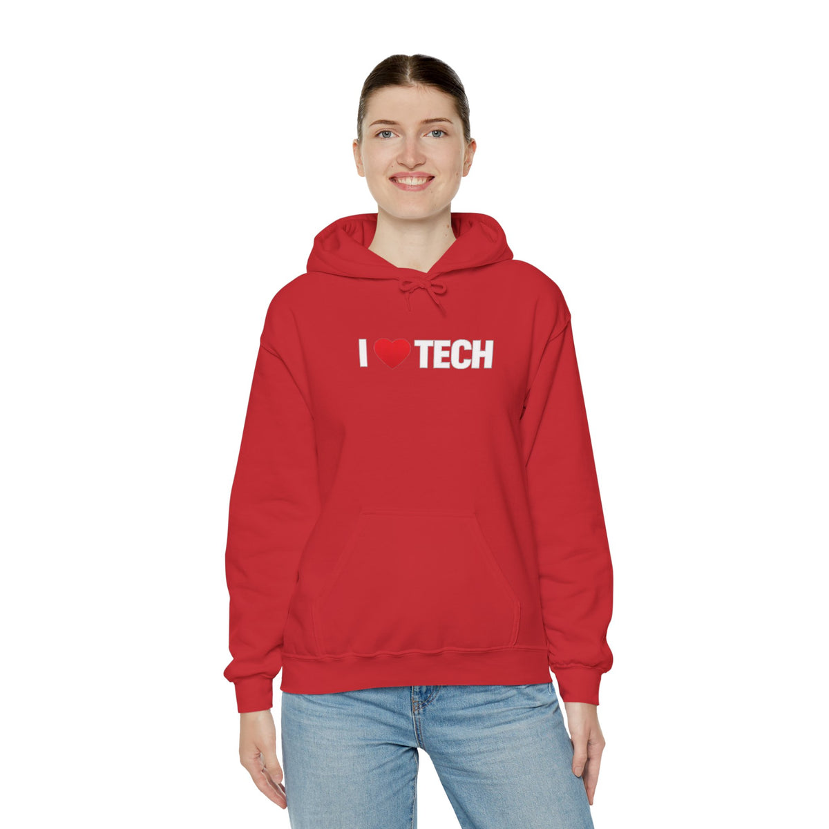 I  Tech Hoodie — "I Love Tech" Graphic Pullover for Tech Lovers